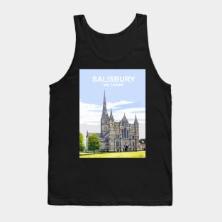 Salisbury Cathedral Wiltshire. Travel poster Tank Top